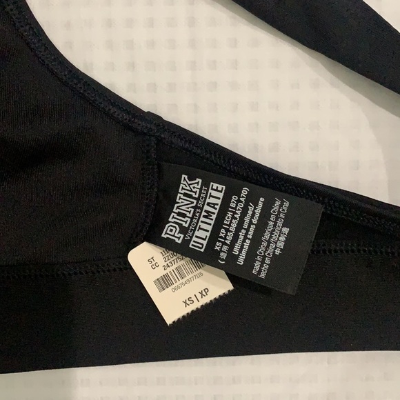 New VS Pink Ultimate Sports Bra Lace Front Black - Picture 4 of 12